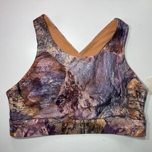 Fabletics Orchid Moon Rock No Bounce Sports Bra XL Criss Cross Back